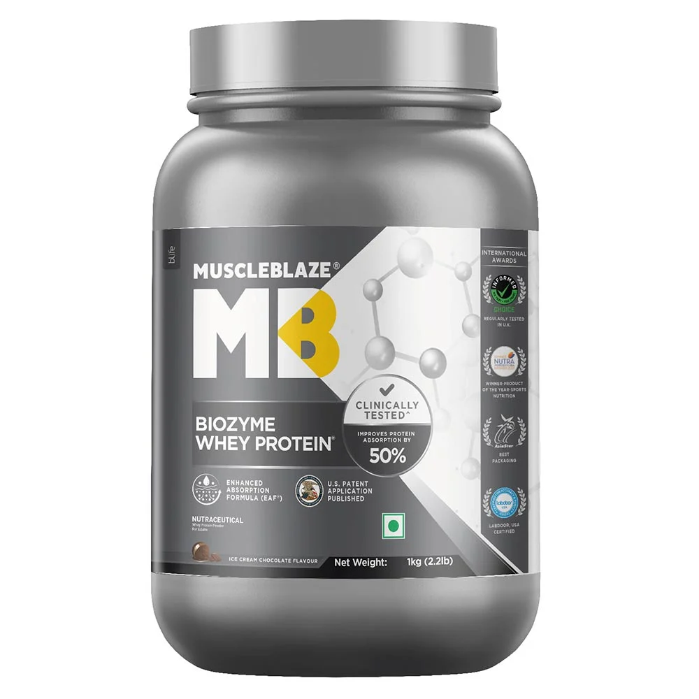 MB MuscleBlaze Biozyme Gold Whey Protein, 1 kg (2.2 lb)